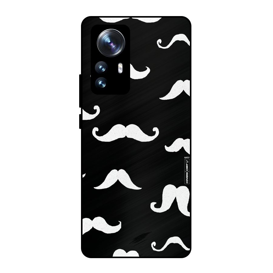 Moustache Pattern (White) Metal Back Case for Xiaomi 12 Pro
