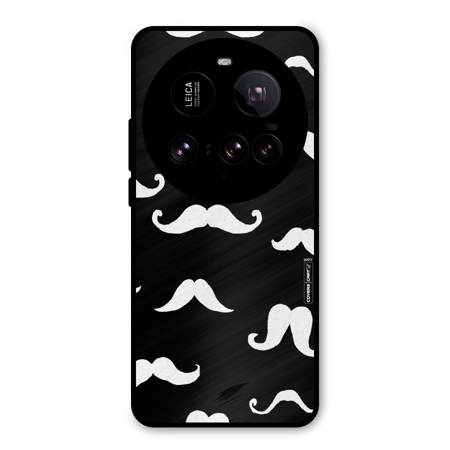 Moustache Pattern (White) Metal Back Case for Xiaomi 15 Ultra