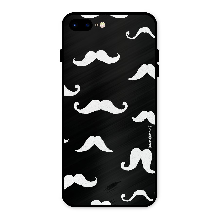 Moustache Pattern (White) Metal Back Case for iPhone 7 Plus