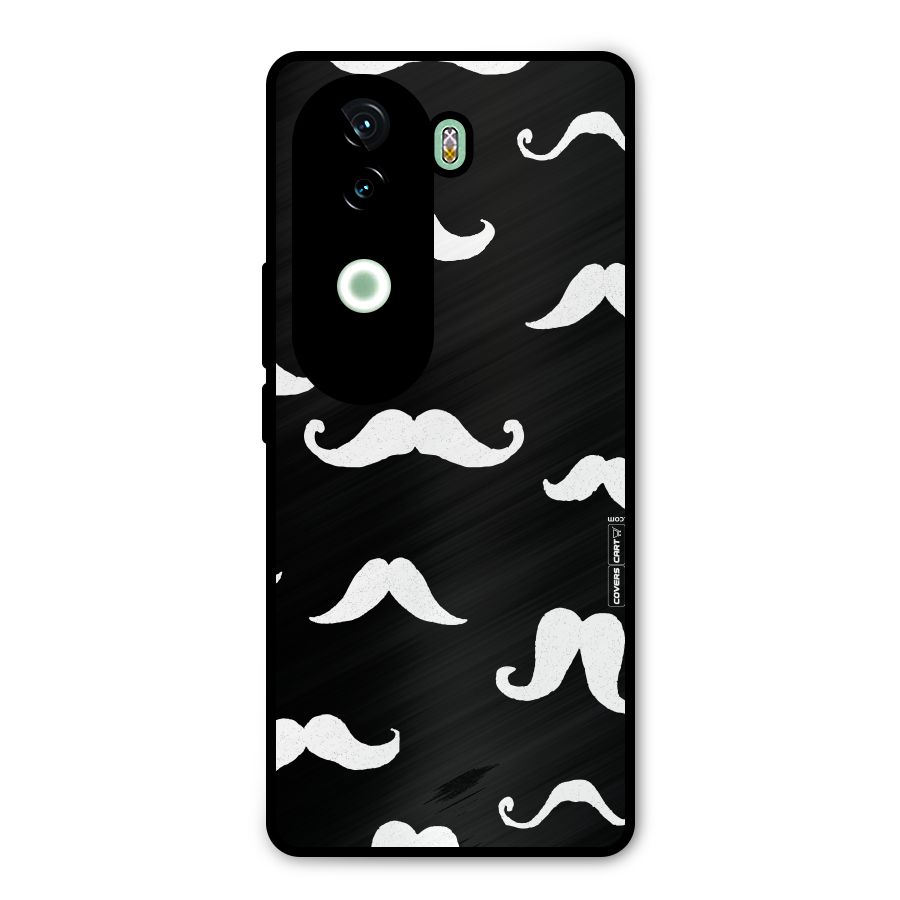 Moustache Pattern (White) Metal Back Case for iQOO Z9s
