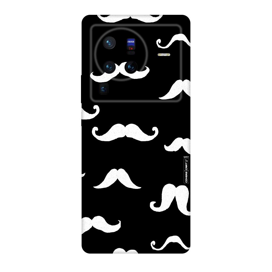 Moustache Pattern (White) Original Polycarbonate Back Case for Vivo X80