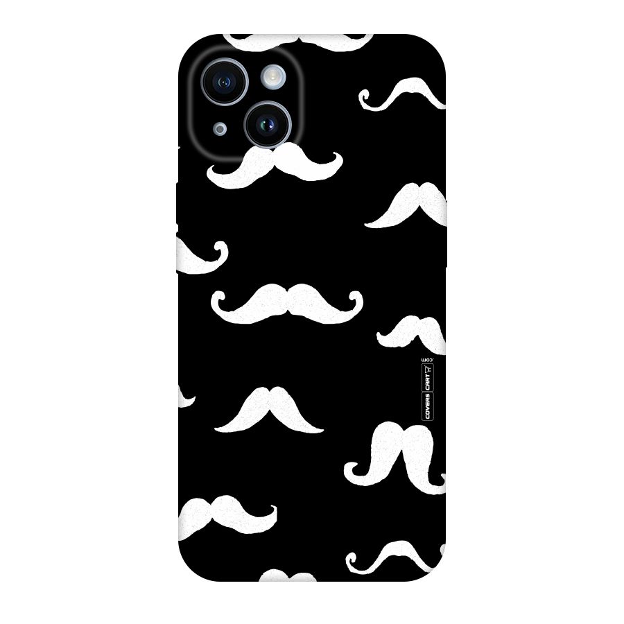 Moustache Pattern (White) Original Polycarbonate Back Case for iPhone 14