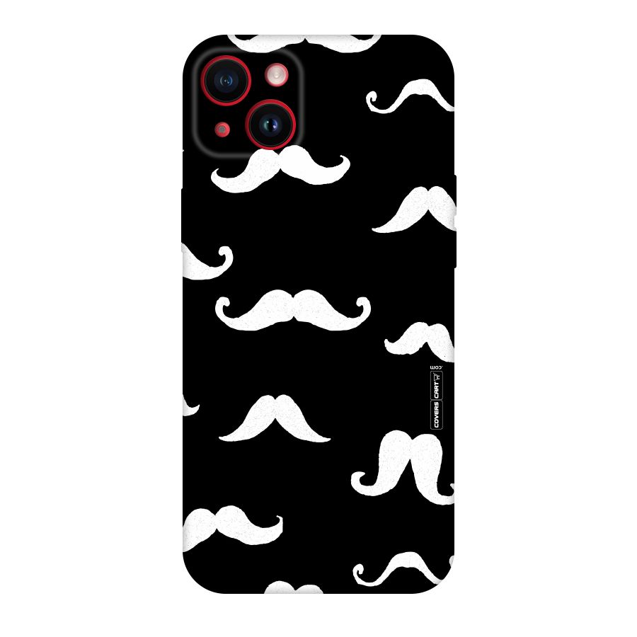 Moustache Pattern (White) Original Polycarbonate Back Case for iPhone 14 Plus