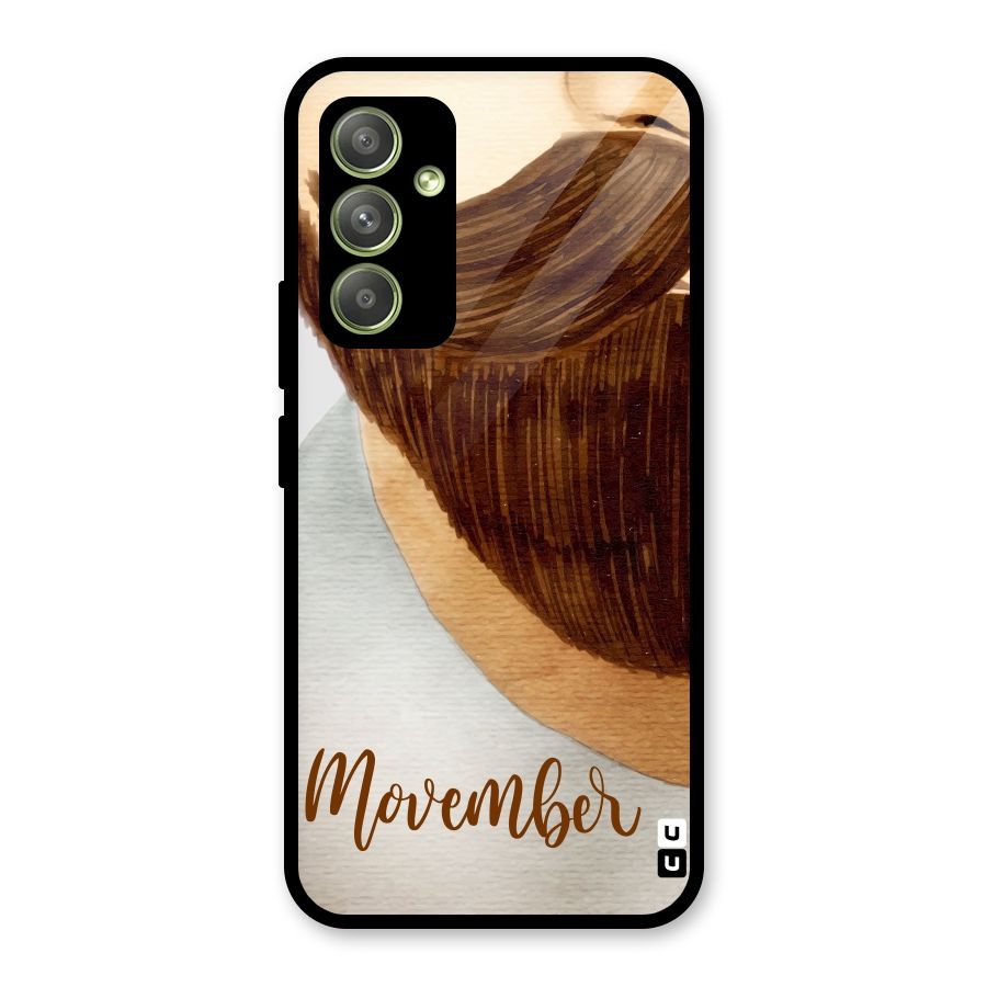 Movember Moustache Glass Back Case for Galaxy A54