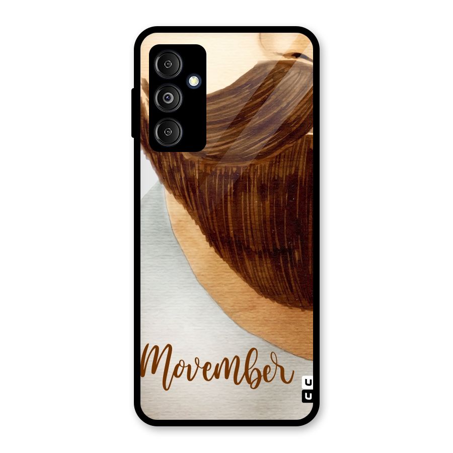 Movember Moustache Glass Back Case for Galaxy M14 5G