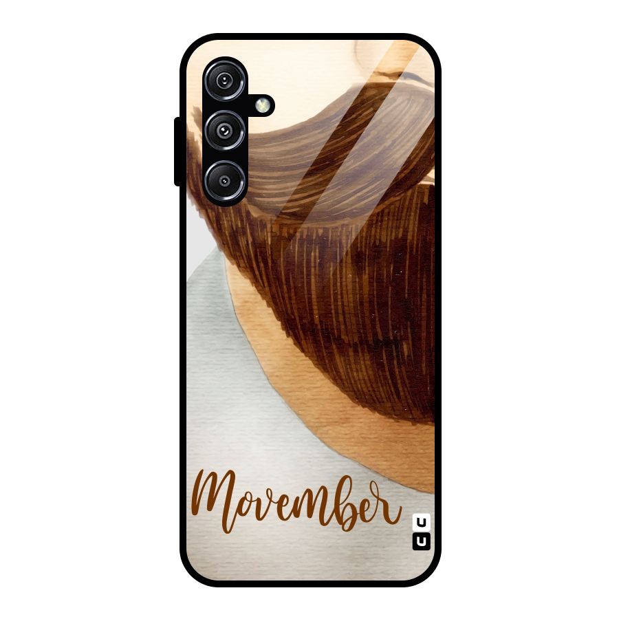 Movember Moustache Glass Back Case for Galaxy M34 5G