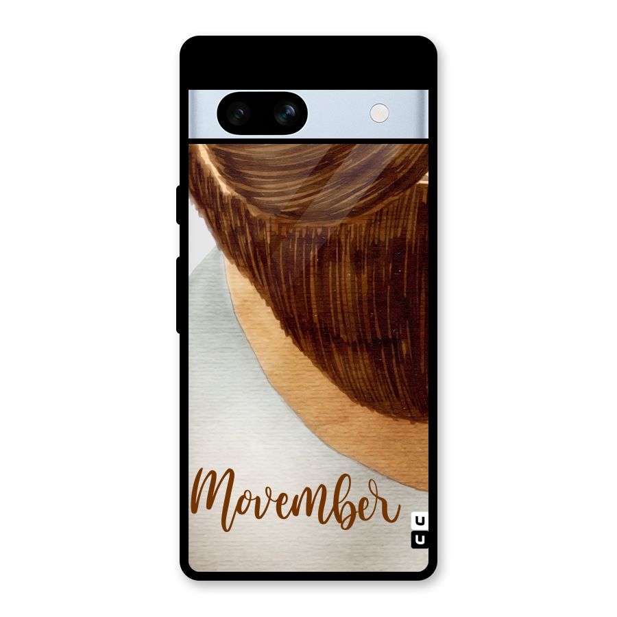 Movember Moustache Glass Back Case for Google Pixel 7a