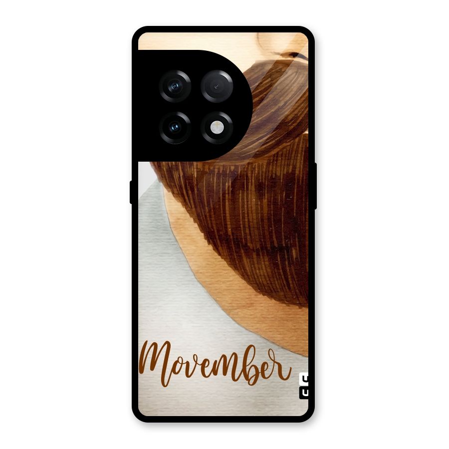 Movember Moustache Glass Back Case for OnePlus 11R
