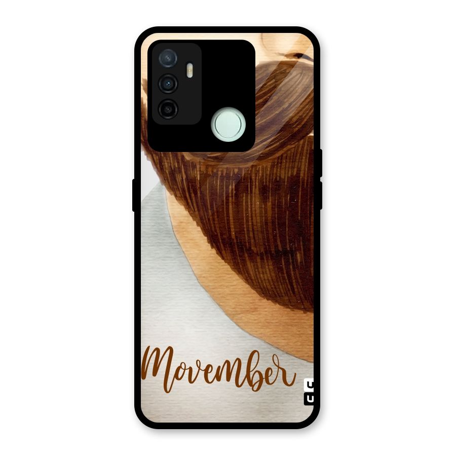 Movember Moustache Glass Back Case for Oppo A53