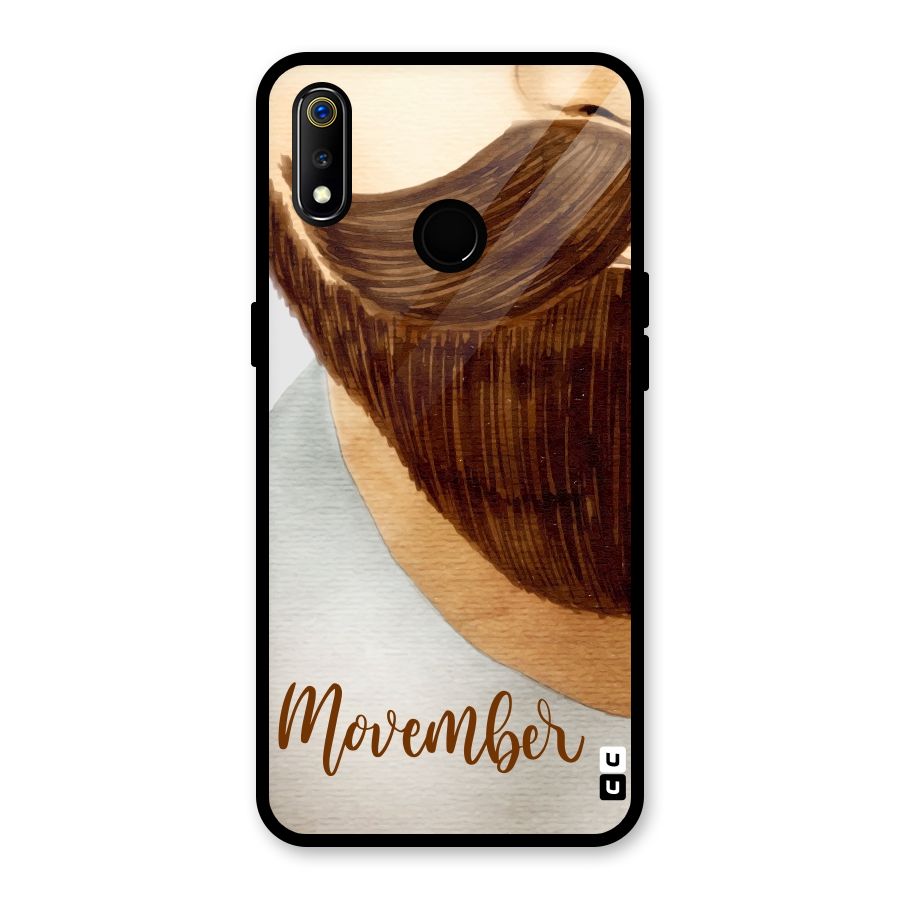 Movember Moustache Glass Back Case for Realme 3i