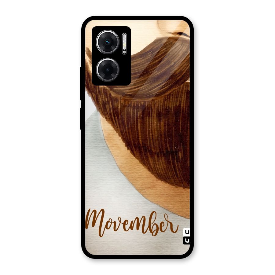 Movember Moustache Glass Back Case for Redmi 11 Prime 5G