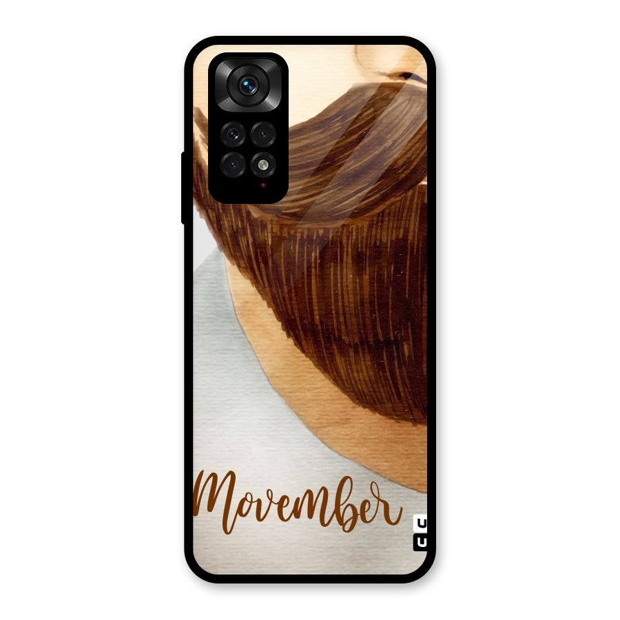 Movember Moustache Glass Back Case for Redmi Note 11S