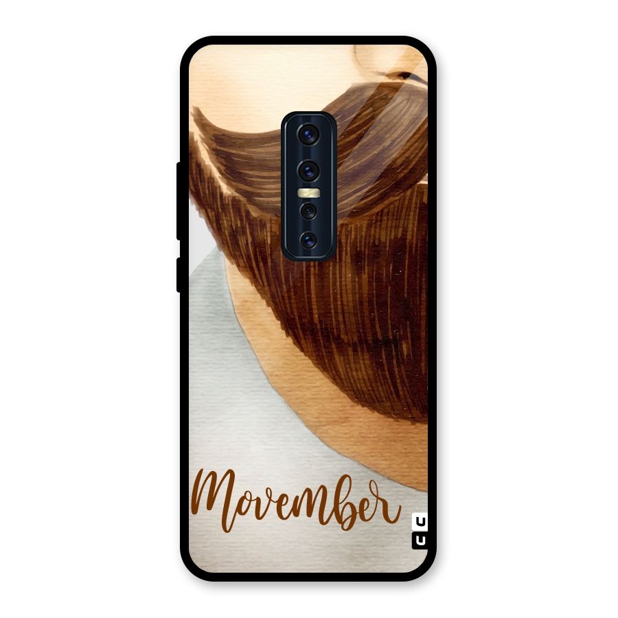 Movember Moustache Glass Back Case for Vivo V17 Pro