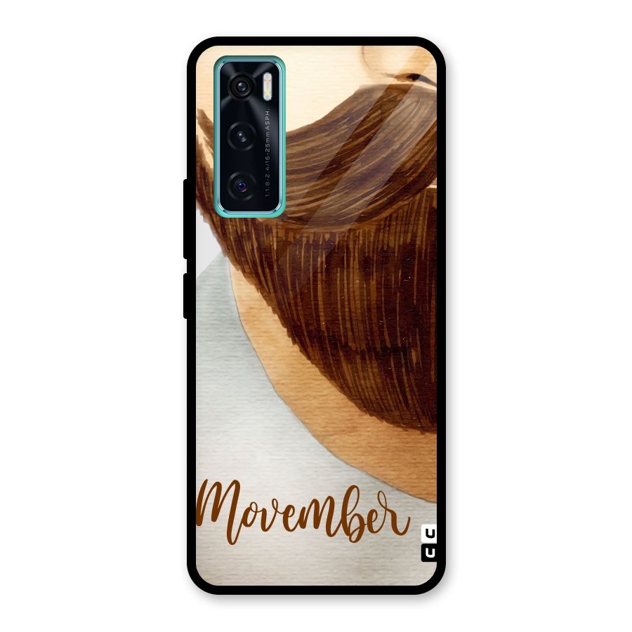 Movember Moustache Glass Back Case for Vivo V20 SE