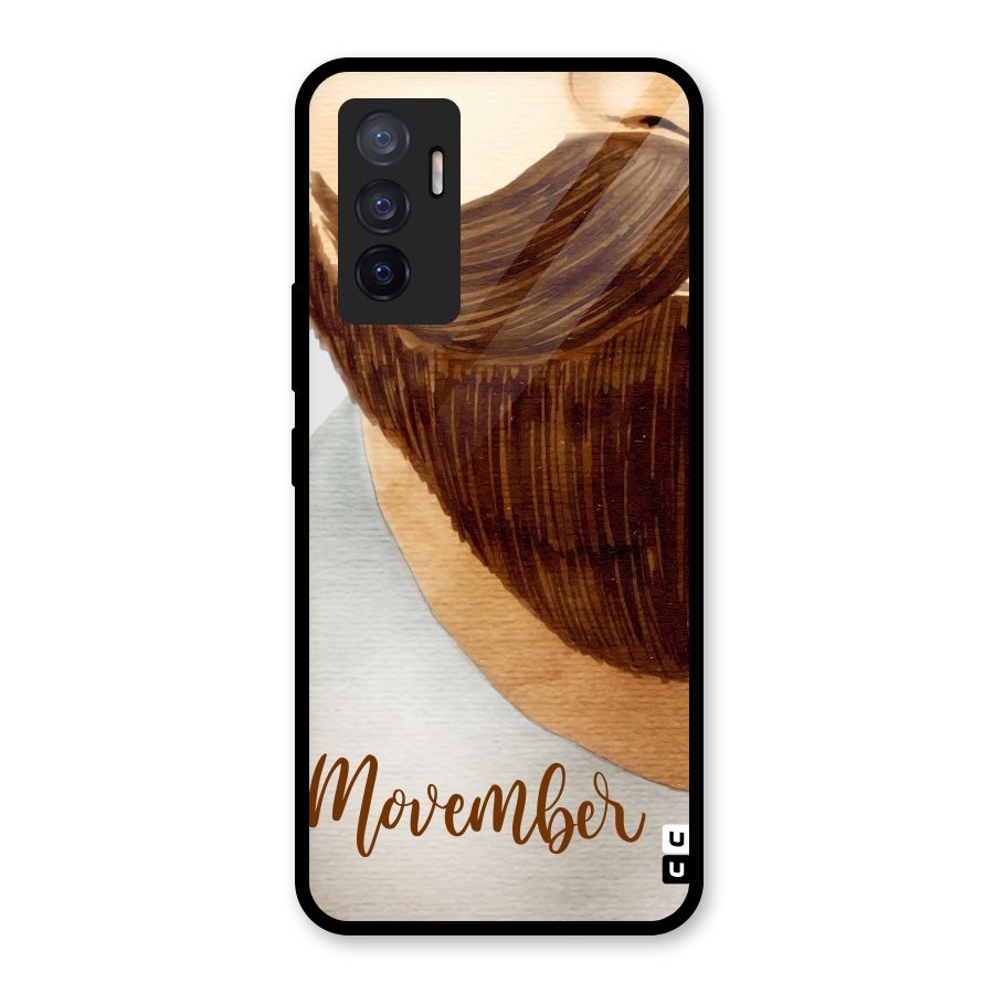 Movember Moustache Glass Back Case for Vivo V23e