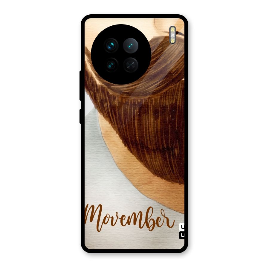 Movember Moustache Glass Back Case for Vivo X90