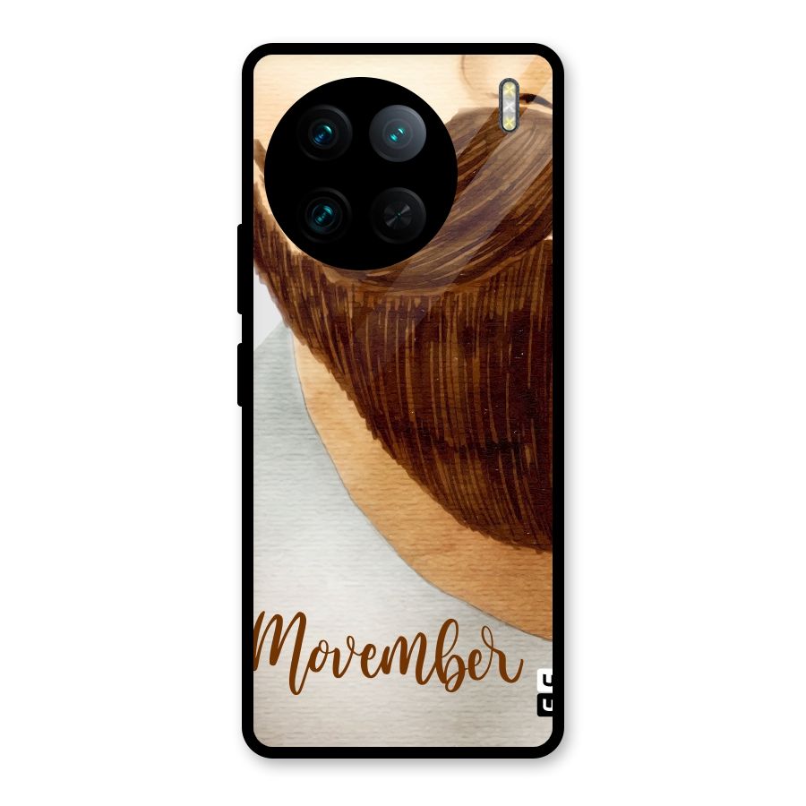 Movember Moustache Glass Back Case for Vivo X90 Pro