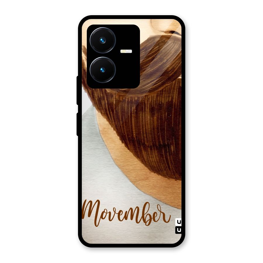 Movember Moustache Glass Back Case for Vivo Y22s