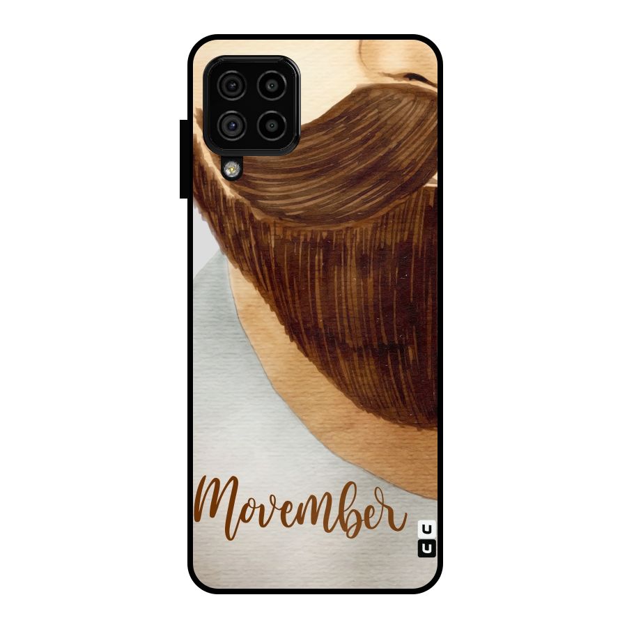 Movember Moustache Metal Back Case for Galaxy A22 4G