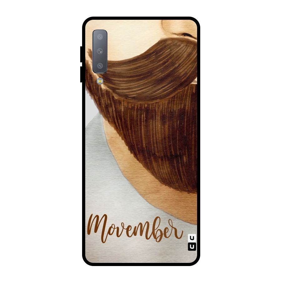 Movember Moustache Metal Back Case for Galaxy A7 (2018)