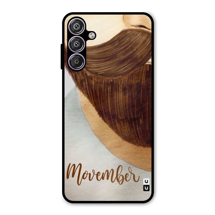 Movember Moustache Metal Back Case for Galaxy F15