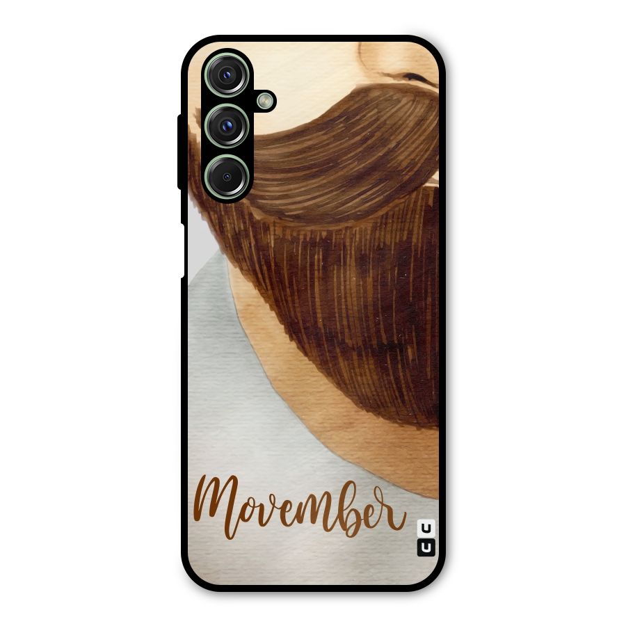 Movember Moustache Metal Back Case for Galaxy F34