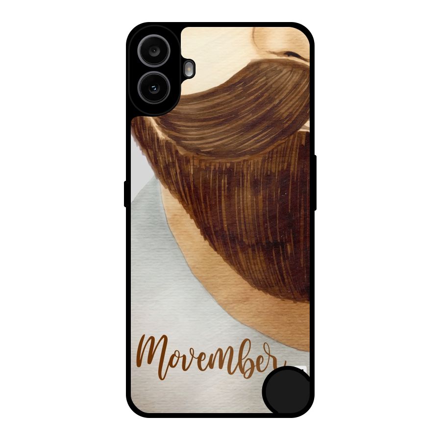 Movember Moustache Metal Back Case for Nothing CMF Phone 1