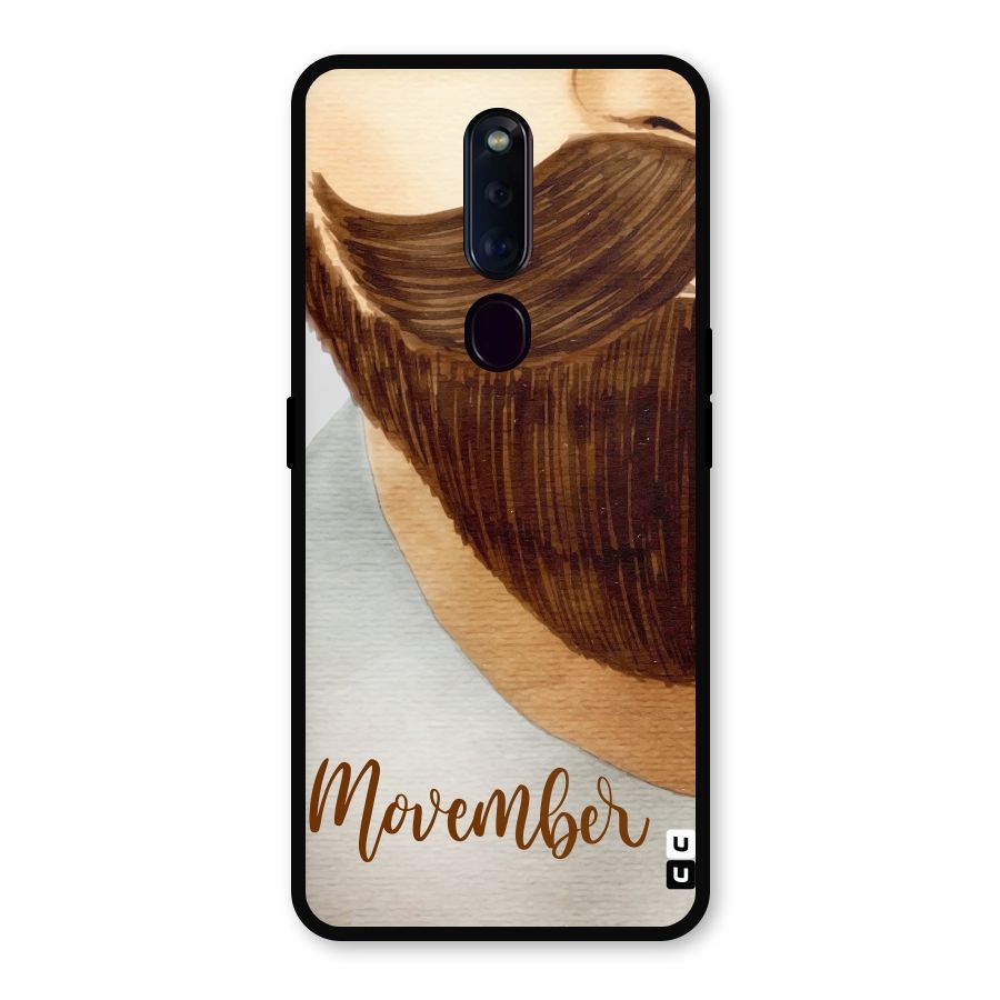 Movember Moustache Metal Back Case for Oppo F11 Pro