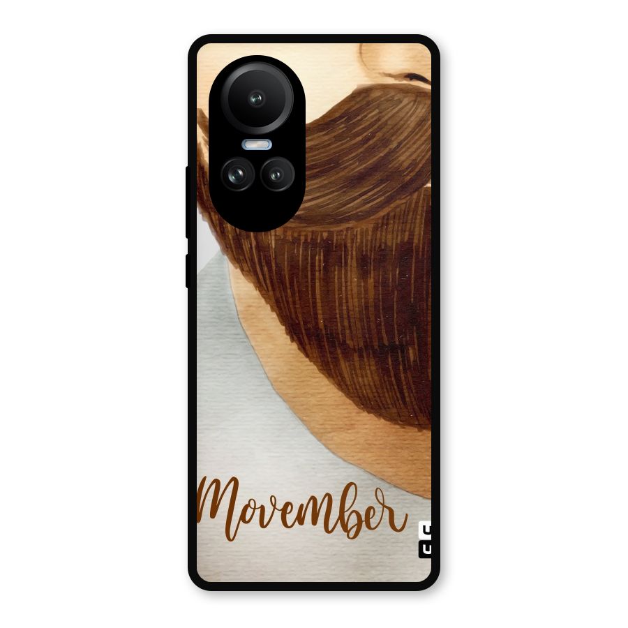 Movember Moustache Metal Back Case for Oppo Reno10 Pro