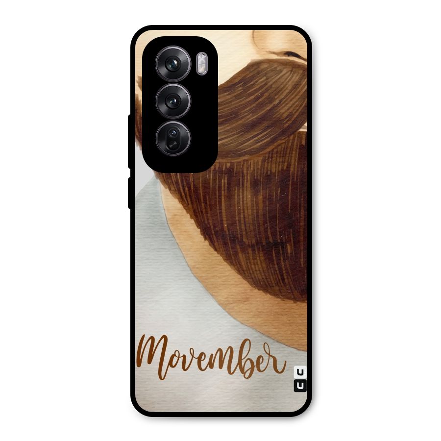 Movember Moustache Metal Back Case for Oppo Reno12 Pro