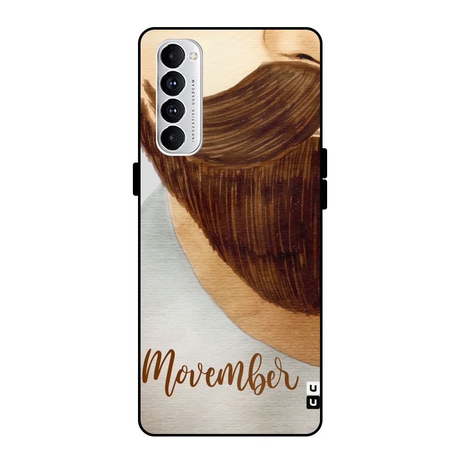 Movember Moustache Metal Back Case for Oppo Reno4 Pro