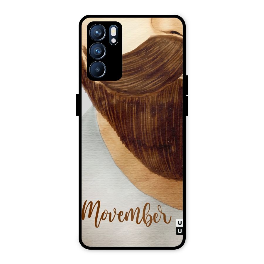 Movember Moustache Metal Back Case for Oppo Reno6 5G