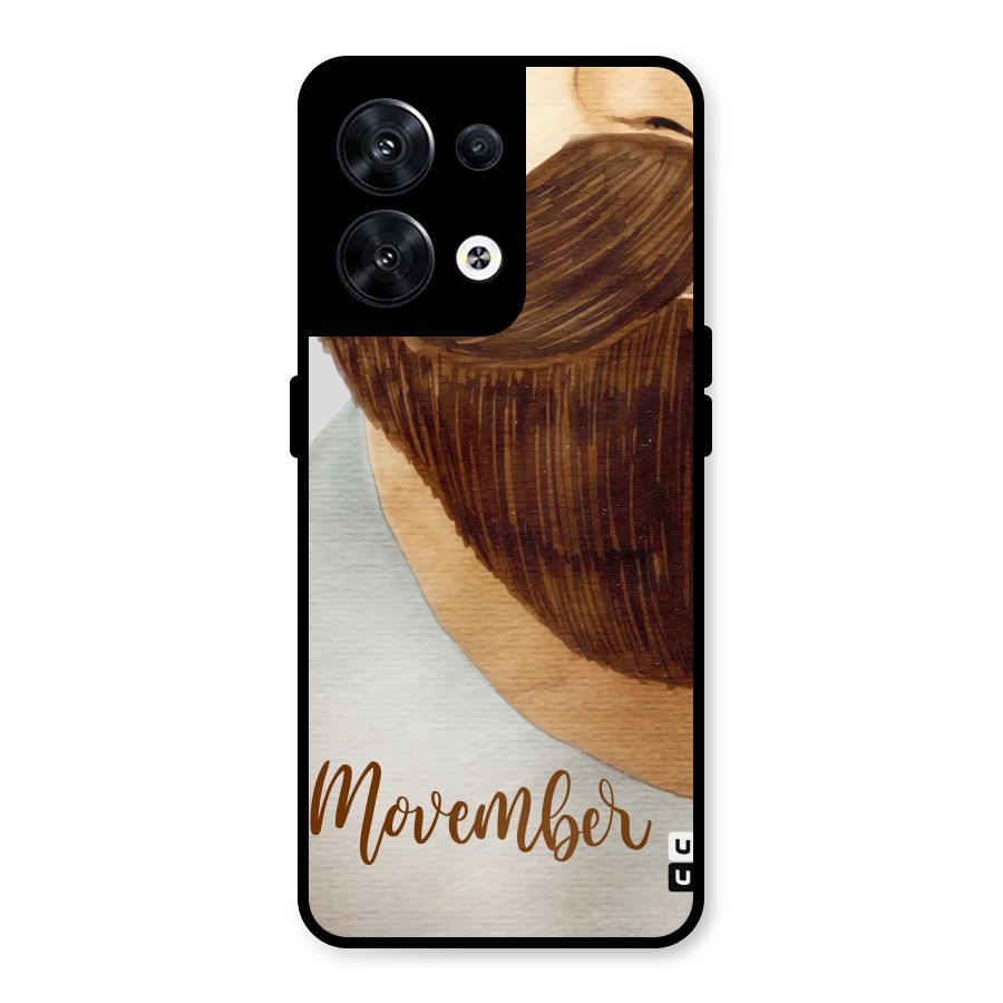 Movember Moustache Metal Back Case for Oppo Reno8 5G