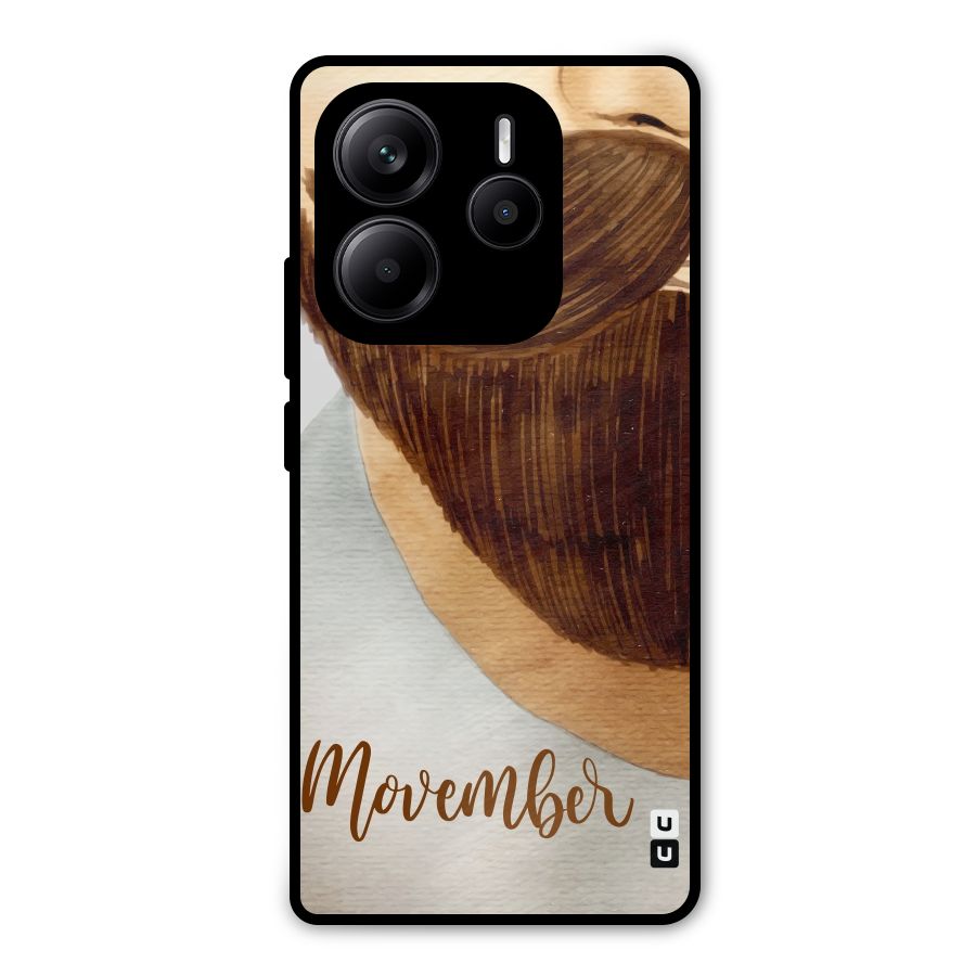 Movember Moustache Metal Back Case for Redmi Note 14 5G