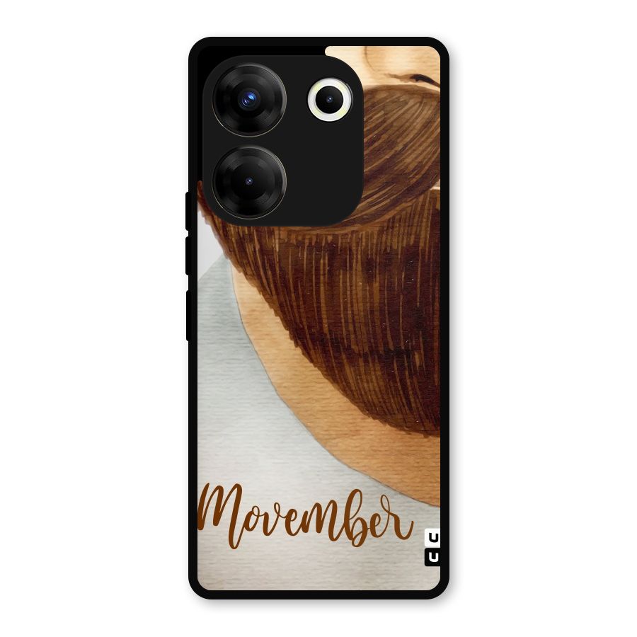Movember Moustache Metal Back Case for Tecno Camon 20 Pro