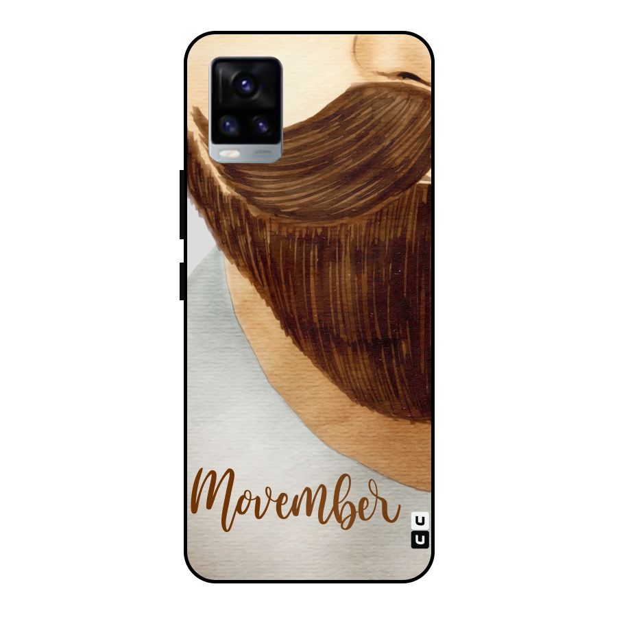 Movember Moustache Metal Back Case for Vivo V20