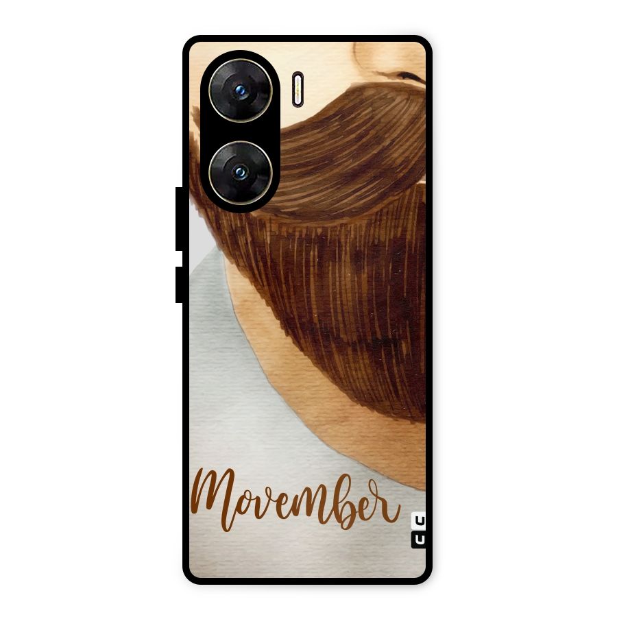 Movember Moustache Metal Back Case for Vivo V29e