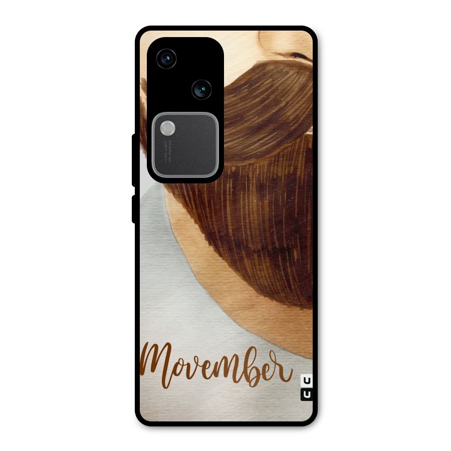 Movember Moustache Metal Back Case for Vivo V30 Pro