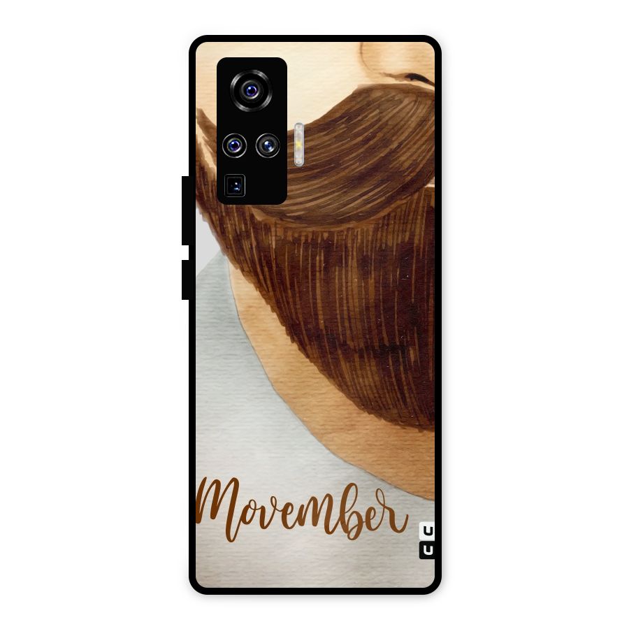 Movember Moustache Metal Back Case for Vivo X50 Pro