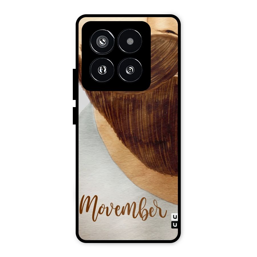 Movember Moustache Metal Back Case for Xiaomi 14 Pro