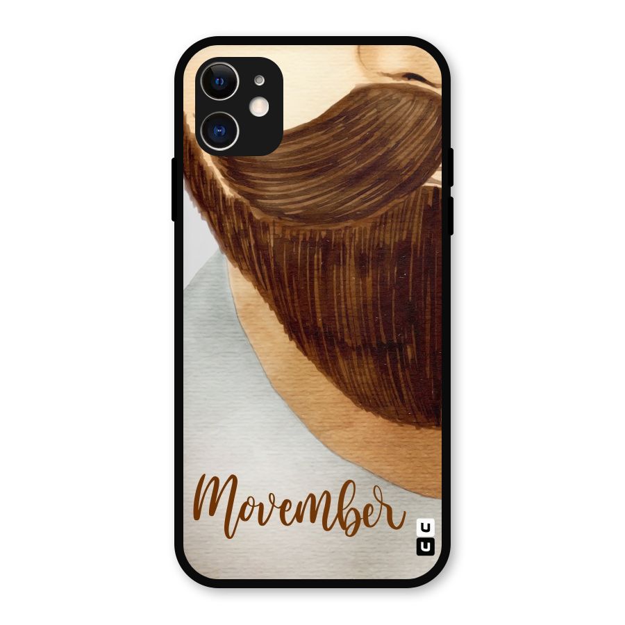 Movember Moustache Metal Back Case for iPhone 11