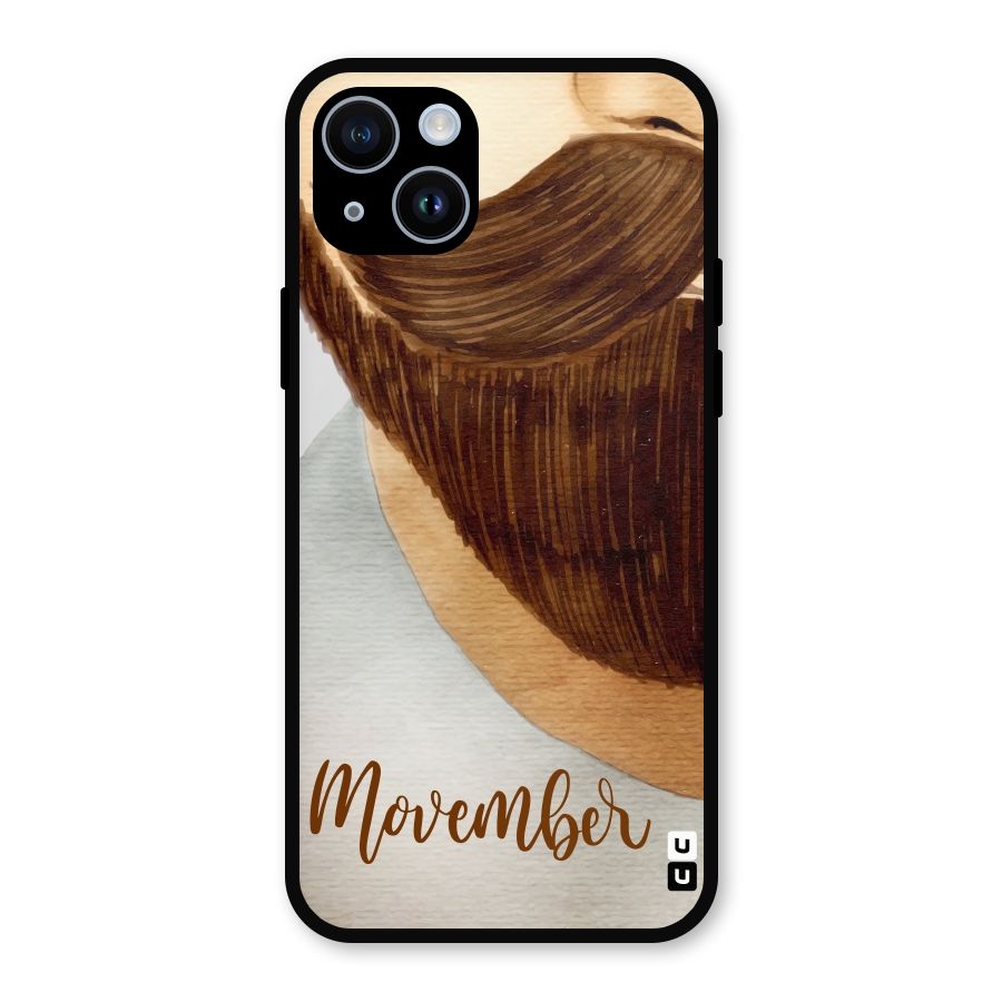 Movember Moustache Metal Back Case for iPhone 14