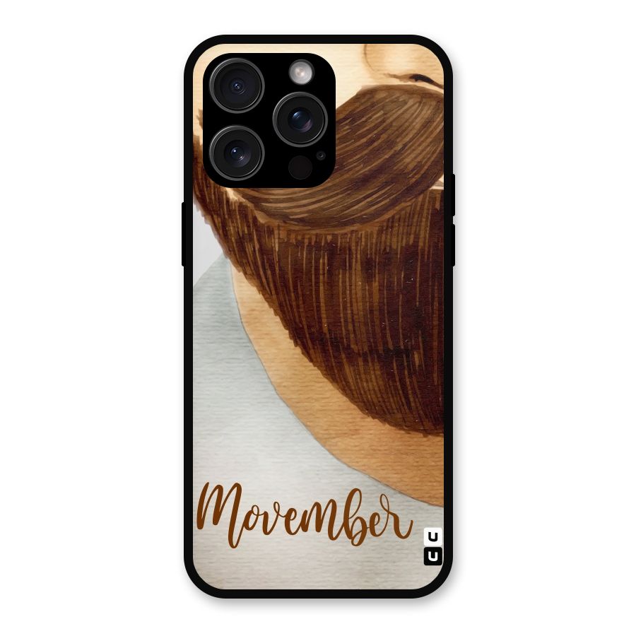Movember Moustache Metal Back Case for iPhone 15 Pro Max