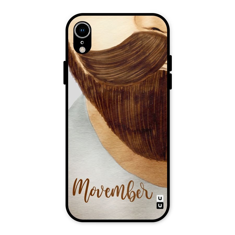 Movember Moustache Metal Back Case for iPhone XR
