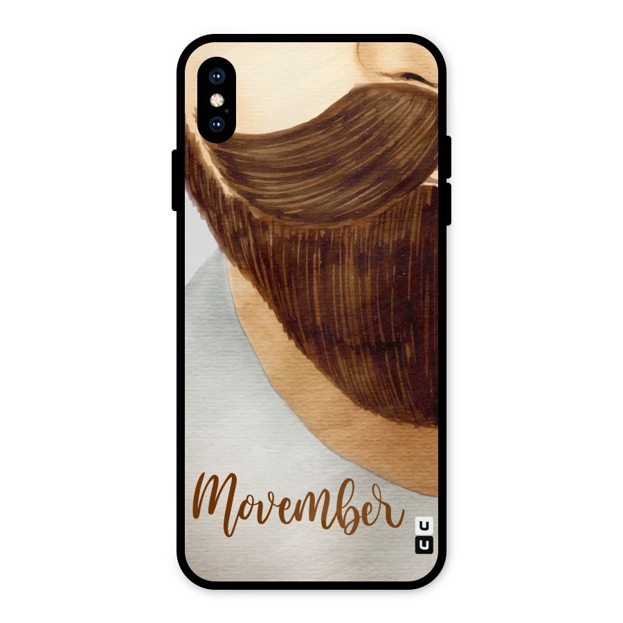 Movember Moustache Metal Back Case for iPhone XS Max