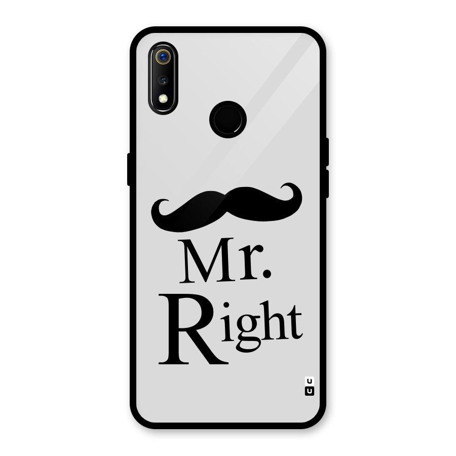 Mr. Right. Glass Back Case for Realme 3i