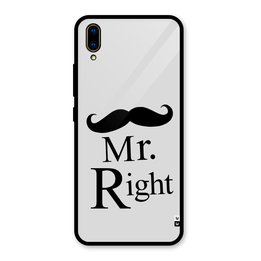 Mr. Right. Glass Back Case for Vivo V11 Pro