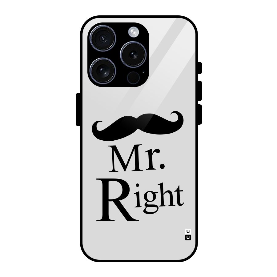 Mr. Right. Glass Back Case for iPhone 15 Pro