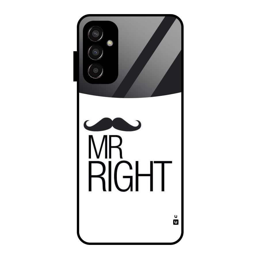 Mr. Right Moustache Glass Back Case for Galaxy F13