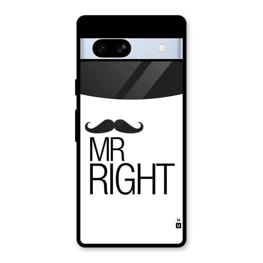Mr. Right Moustache Glass Back Case for Google Pixel 7a